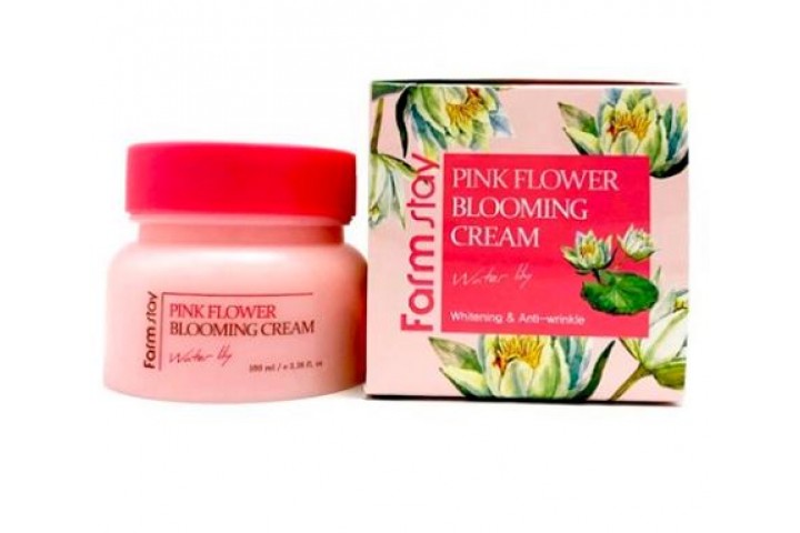 Крем для лица с экстрактом водяной лилии FarmStay Pink Flower Blooming Cream Water Lily