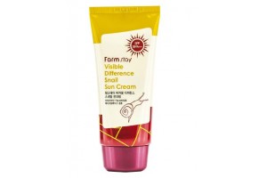 Солнцезащитный крем с экстрактом улитки spf50 pa+++ FarmStay Visible Difference Snail Sun Cream Spf50+/pa+++