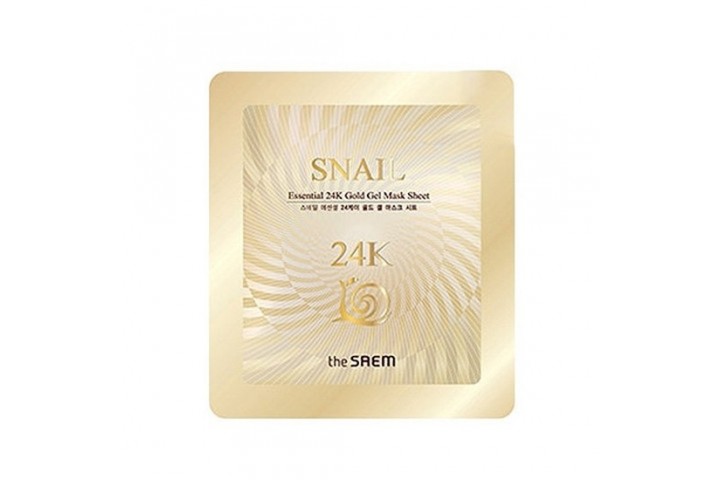 Маска для лица улиточная гелевая The Saem Snail Essential 24K Gold Gel Mask Sheet