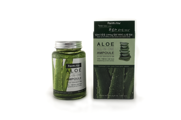 Ампульная сыворотка для лица с экстрактом алоэ FarmStay Aloe All-In One Ampoule